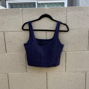 Fabletics Navy Blue Cropped Workout Top